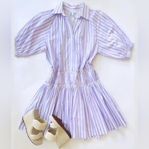 Wknd Lavender striped Blouse with Pleated Design - large